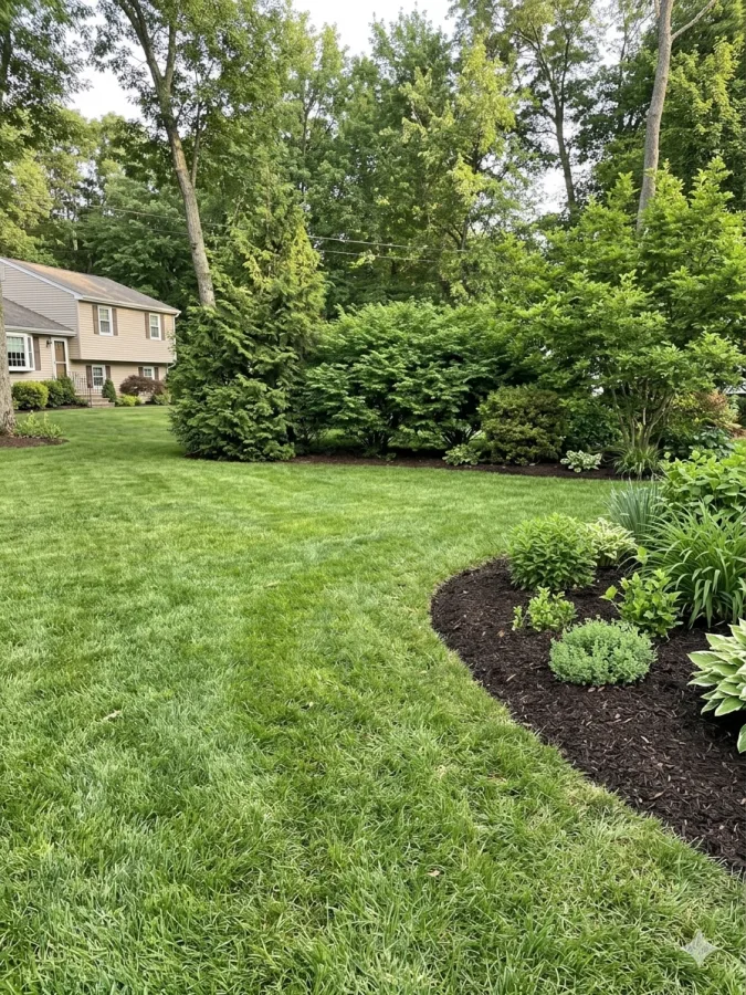 Fresh mulch beds